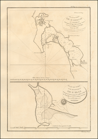 7-Mexico, Baja California, California and San Diego Map By Jean Francois Galaup de La Perouse