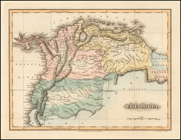 72-Colombia and Peru & Ecuador Map By Fielding Lucas Jr.