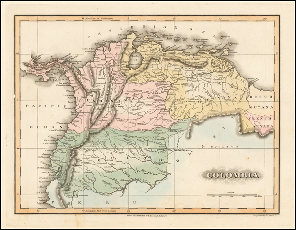 99-Colombia and Peru & Ecuador Map By Fielding Lucas Jr.