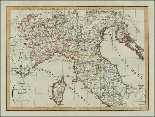 72-Northern Italy Map By Weimar Geographische Institut