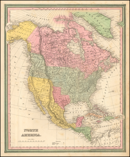 90-North America Map By Samuel Augustus Mitchell