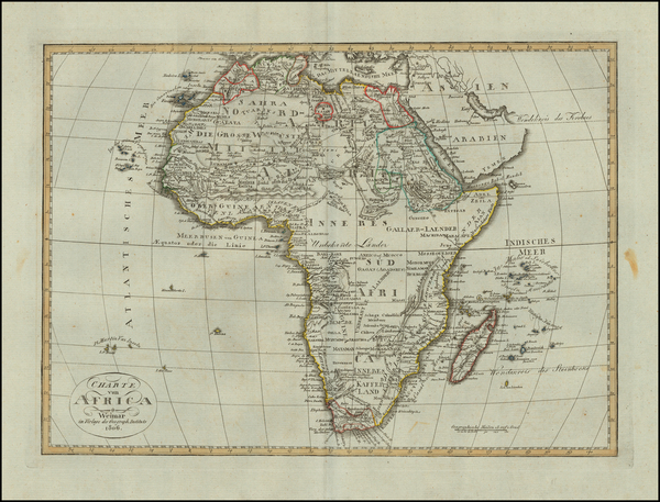 17-Africa Map By Weimar Geographische Institut