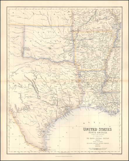 72-South, Texas and Plains Map By Archibald Fullarton & Co.