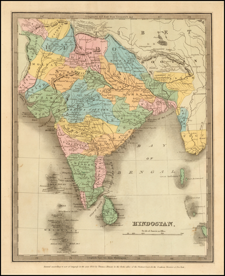 86-India Map By David Hugh Burr