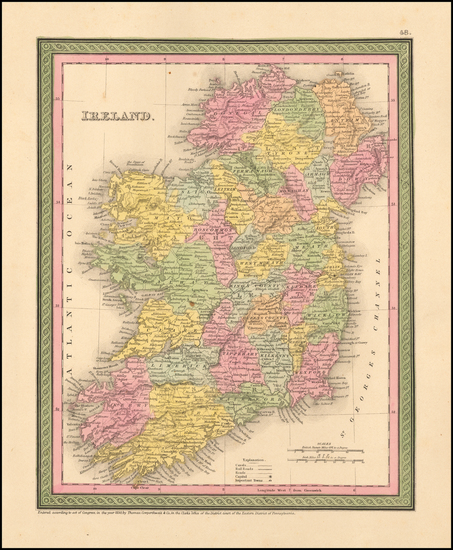 11-Ireland Map By Thomas, Cowperthwait & Co.