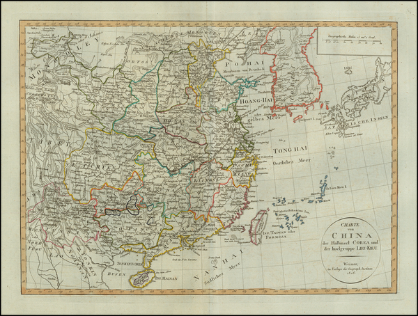 76-China and Korea Map By Weimar Geographische Institut