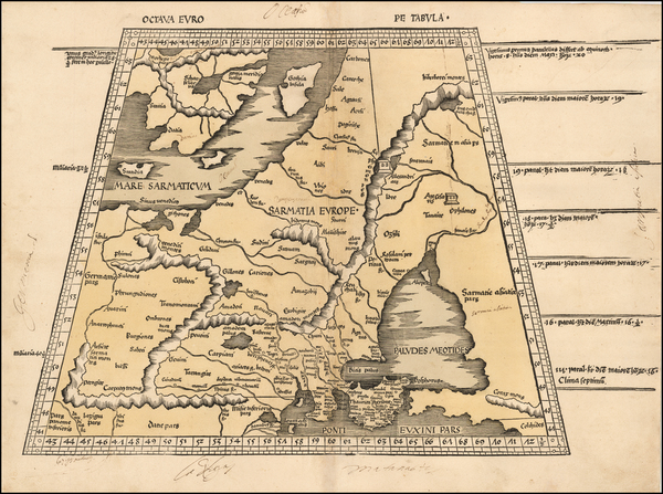 80-Poland, Russia, Ukraine, Baltic Countries and Scandinavia Map By Martin Waldseemüller