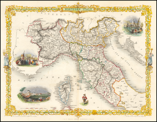 54-Italy Map By John Tallis