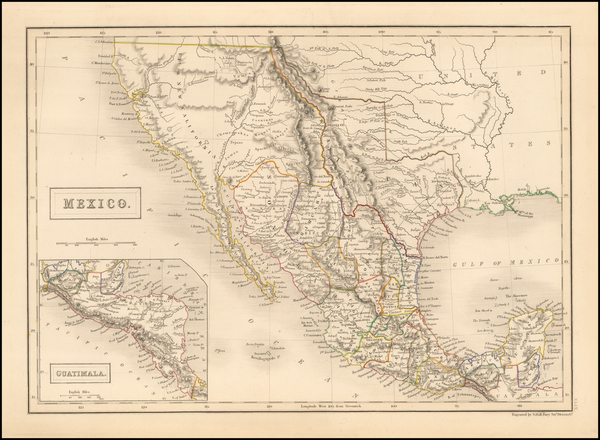 30-Texas, Southwest, Rocky Mountains, Mexico and California Map By Adam & Charles Black