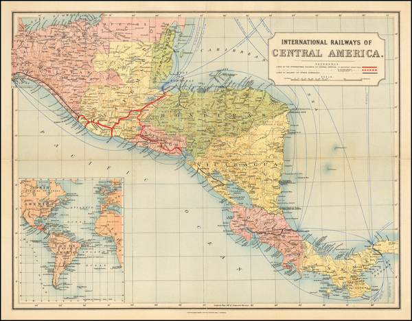 58-Central America Map By Waterlow & Sons