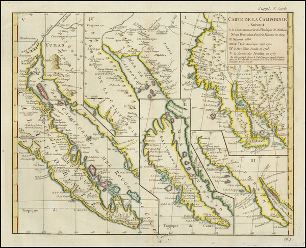 45-Baja California, California and California as an Island Map By Denis Diderot / Didier Robert de