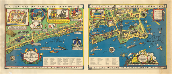 21-Illinois and Chicago Map By Tony Sarg