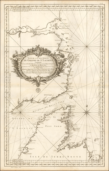 31-Eastern Canada Map By Jacques Nicolas Bellin