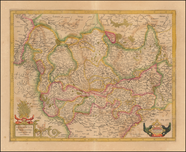 88-Mitteldeutschland Map By Henricus Hondius /  Gerard Mercator