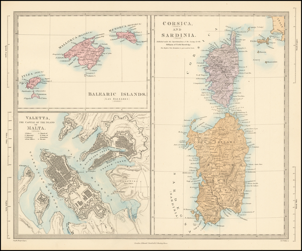 19-Malta, Sardinia, Sicily and Balearic Islands Map By SDUK