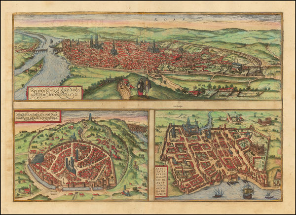 91-France Map By Georg Braun  &  Frans Hogenberg