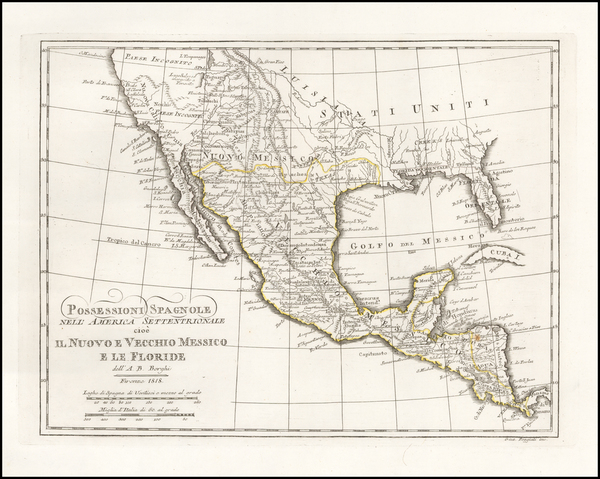 30-Texas, Southwest and Mexico Map By A.B. Borghi