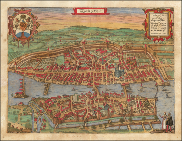 27-Switzerland Map By Georg Braun  &  Frans Hogenberg