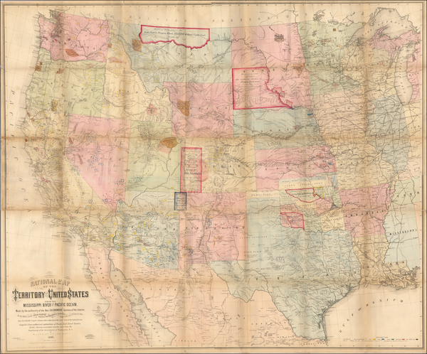 76-United States, Texas, Plains, Southwest, Rocky Mountains, Pacific Northwest and California Map 