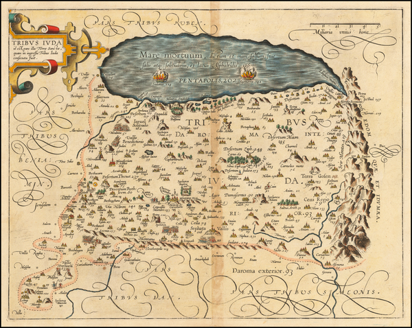 16-Holy Land Map By Christian van Adrichom