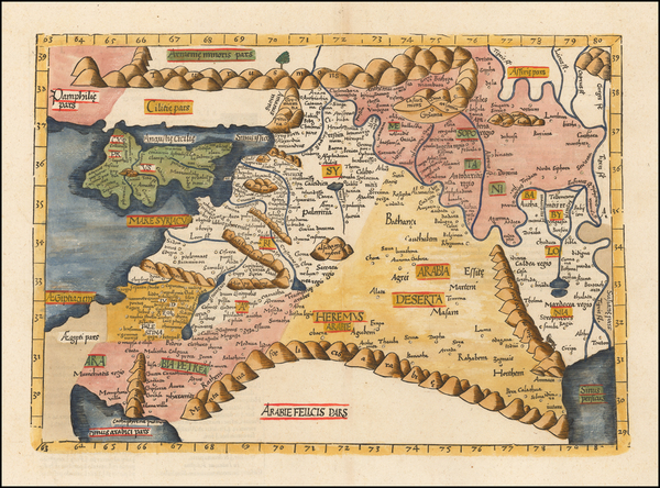 81-Cyprus, Middle East and Holy Land Map By Lorenz Fries