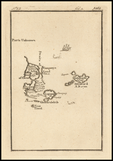 40-Pacific Ocean, Pacific Northwest, Japan, Korea and Curiosities Map By Jonathan Swift