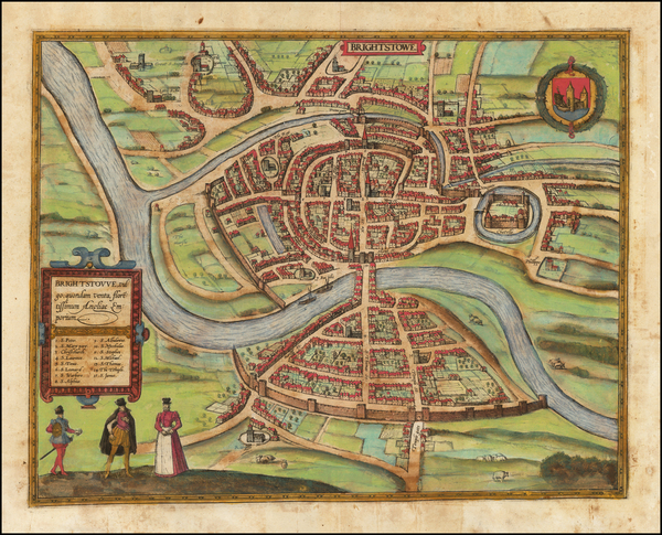 64-England Map By Georg Braun  &  Frans Hogenberg