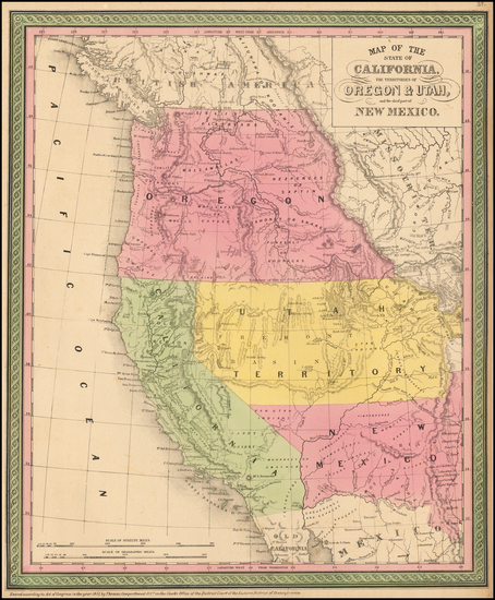 87-Southwest, Utah, New Mexico, Rocky Mountains, Utah, Oregon, Washington and California Map By Th