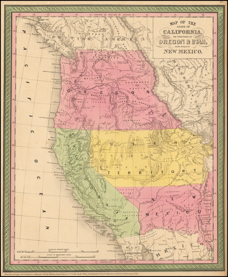 59-Southwest, Utah, New Mexico, Rocky Mountains, Utah, Oregon, Washington and California Map By Th