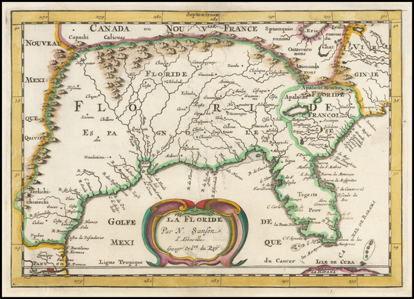 21-Florida, South and Southeast Map By Nicolas Sanson