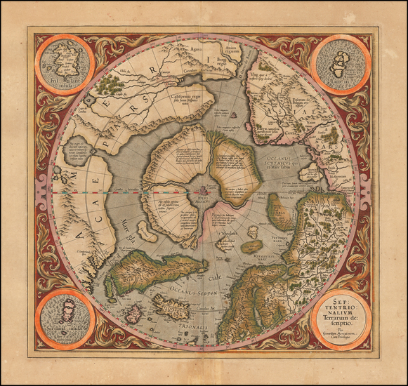 10-Northern Hemisphere and Polar Maps Map By Gerard Mercator