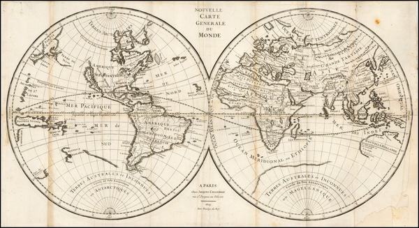 67-World and California as an Island Map By Jacques Collombat