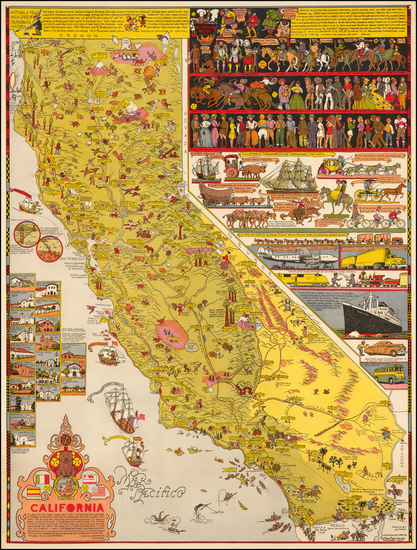 64-Pictorial Maps and California Map By Jo Mora