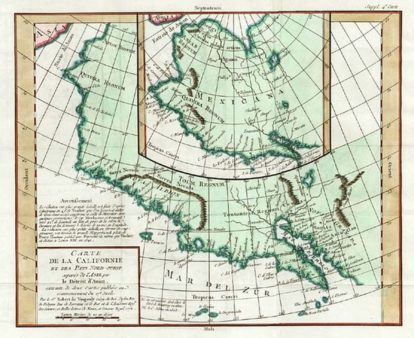 7-Southwest, Alaska and California Map By Denis Diderot / Didier Robert de Vaugondy