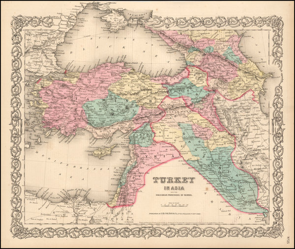 1-Central Asia & Caucasus and Turkey & Asia Minor Map By Joseph Hutchins Colton