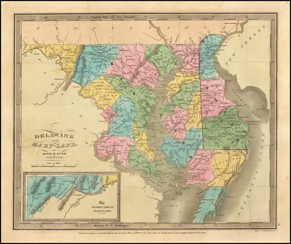 24-Maryland and Delaware Map By David Hugh Burr