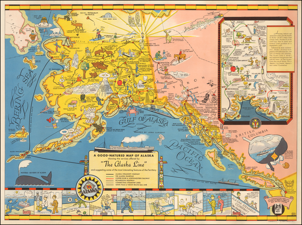 60-Alaska and Pictorial Maps Map By Edward Camy