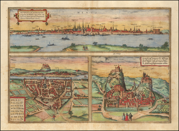 14-Süddeutschland and Mitteldeutschland Map By Georg Braun  &  Frans Hogenberg