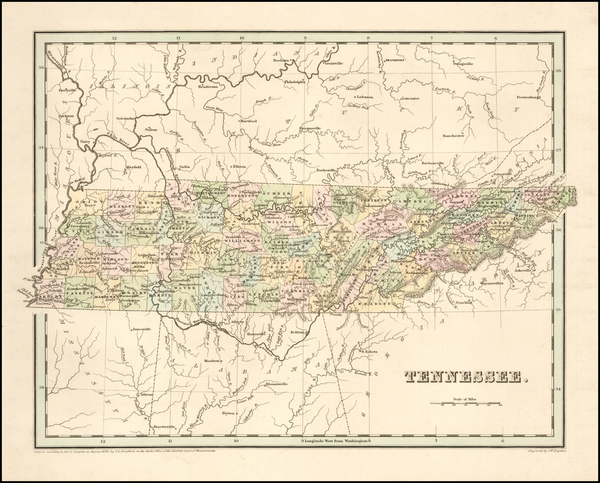 83-Tennessee Map By Thomas Gamaliel Bradford