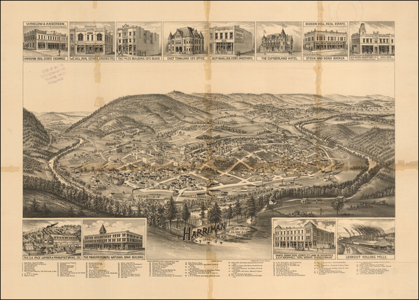 90-South and Tennessee Map By L.H. Burleigh