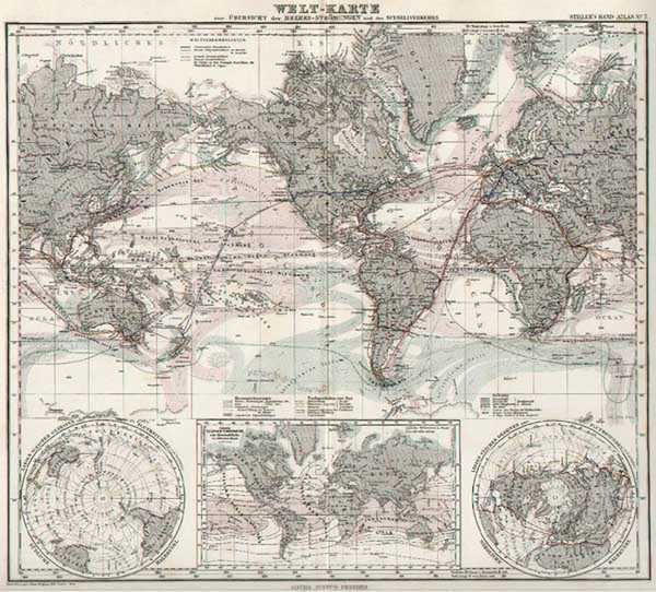 94-World and World Map By Adolf Stieler