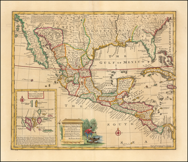 37-South, Texas, Plains, Southwest, Rocky Mountains, Mexico and Central America Map By Emanuel Bow