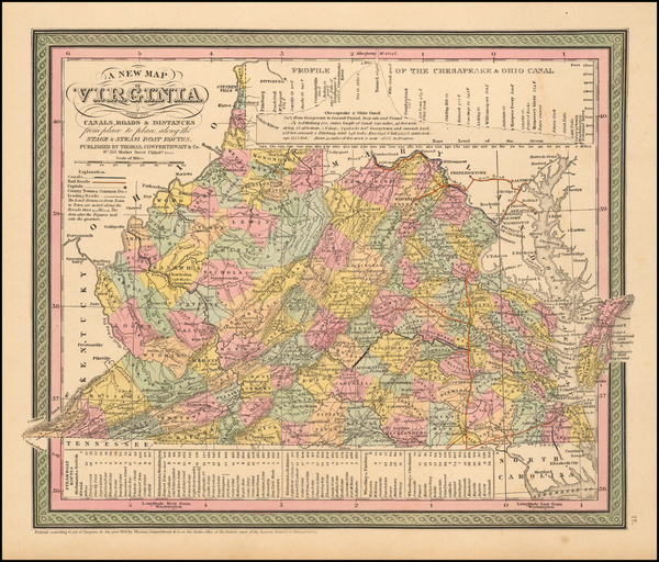 27-Virginia Map By Thomas, Cowperthwait & Co.