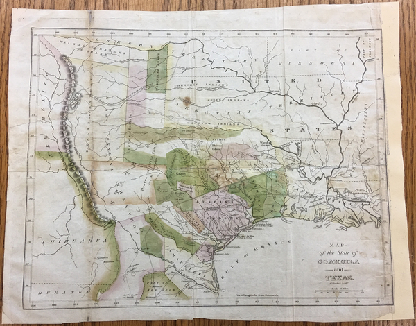 84-Texas and Rare Books Map By William Hooker