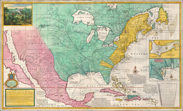 4-United States and North America Map By Herman Moll