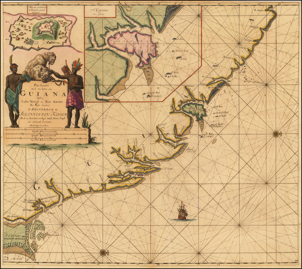 75-Guianas & Suriname Map By Johannes Van Keulen