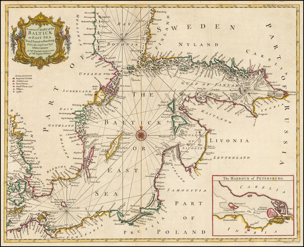 35-Russia, Baltic Countries and Scandinavia Map By Paul de Rapin de Thoyras / Nicholas Tindal