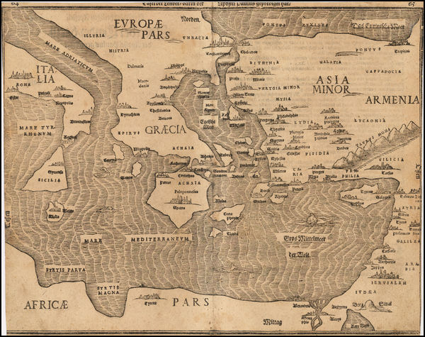 54-Mediterranean and Central Asia & Caucasus Map By Heinrich Bunting