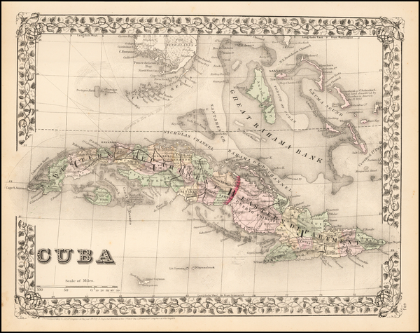 99-Caribbean and Cuba Map By Samuel Augustus Mitchell Jr.