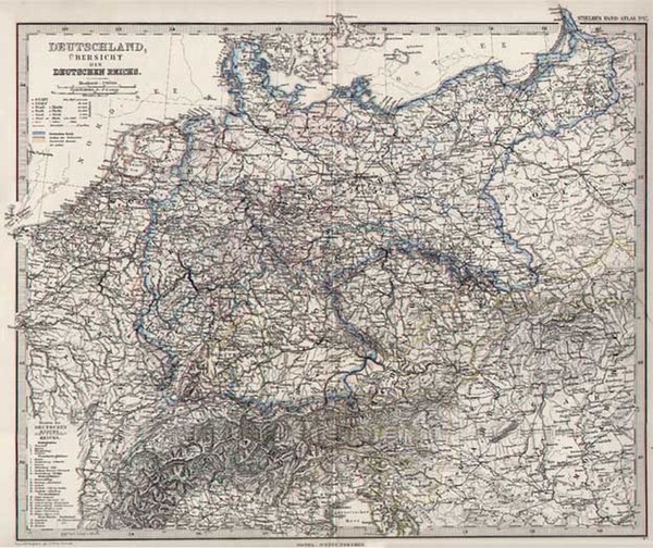 11-Europe and Germany Map By Adolf Stieler
